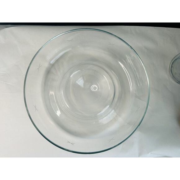 Princess House Crystal Chip & Dip Bowl Heritage Collection #401 Etched X Pattern - Picture 4 of 11